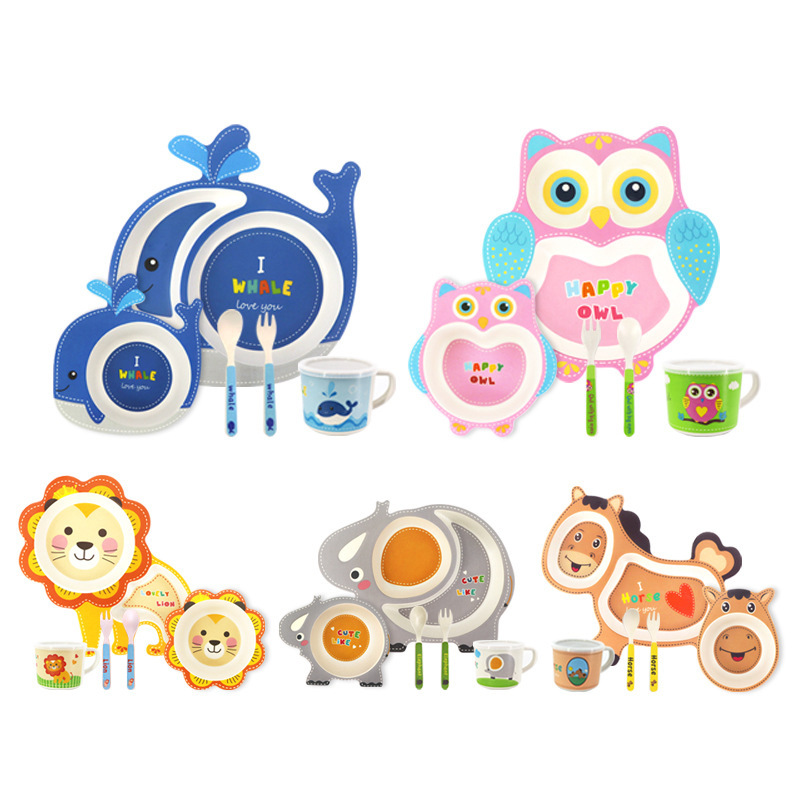 Baby Food With Fiber - Natural Bamboo Fiber Tableware Cartoon Shape