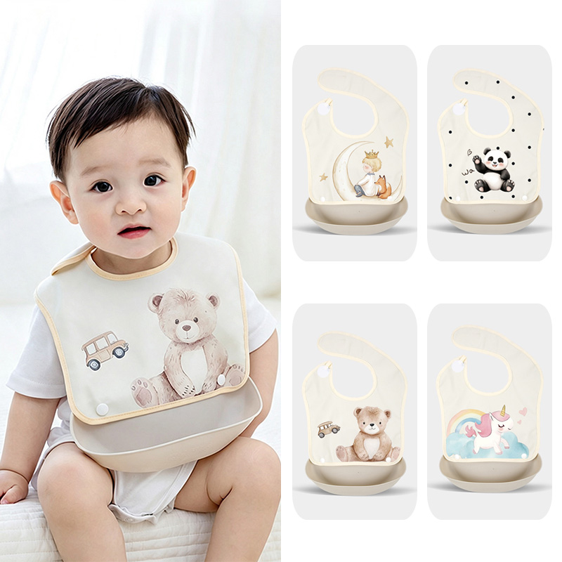 Baby Food Apron - Baby Detachable Feeding Bib Waterproof Food