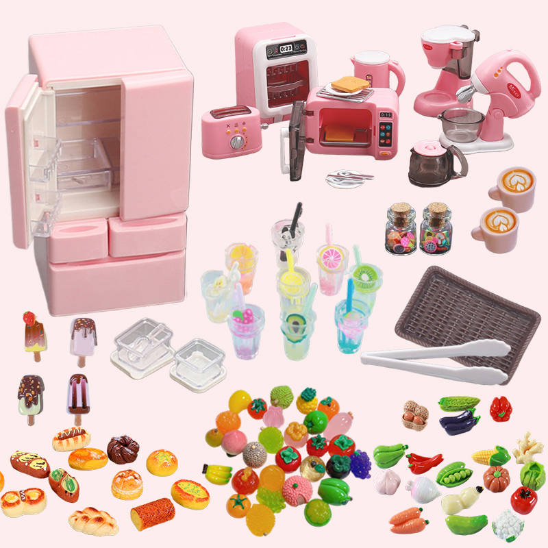 Baby Food Cooking Set - Kids Kitchen Toy Accessories Refrigerator Pretend