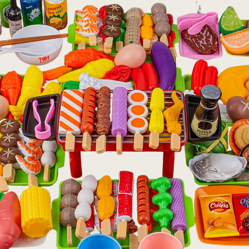 Baby Food Cooking Set - Baby Dress Up Kitchen Toys BBQ