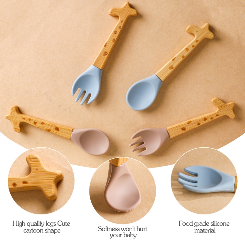 2PCS Baby Bamboo Fork Silicone - огляд і ціна Baby Food Organic
