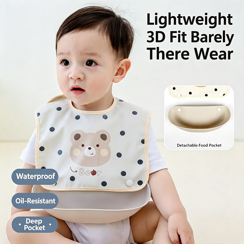 Baby Detachable Feeding Bib Wa - огляд і ціна Baby Food Apron
