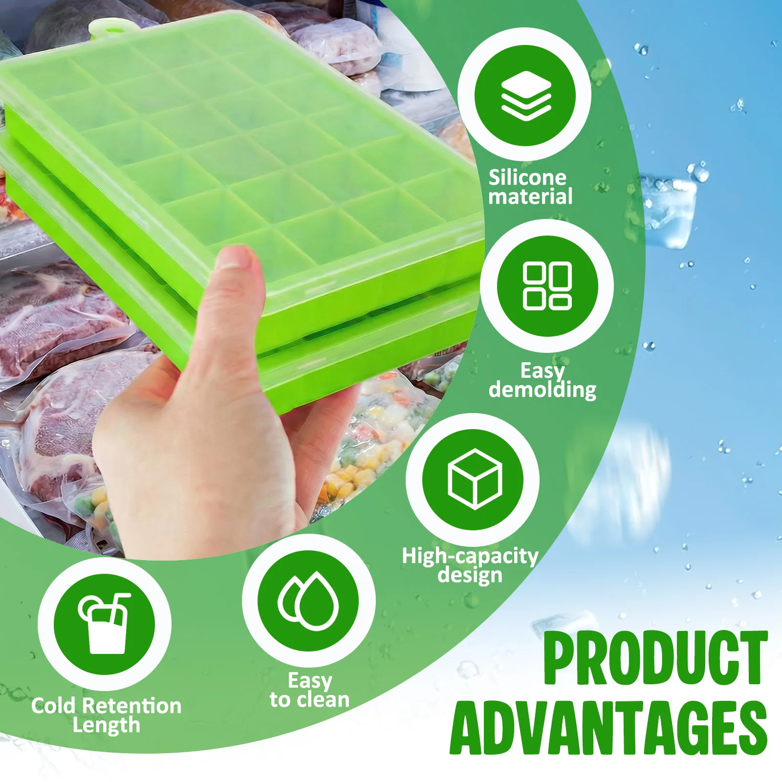 Silicone Ice Cube Tray Easy Re - огляд і ціна Freezer Tray Baby