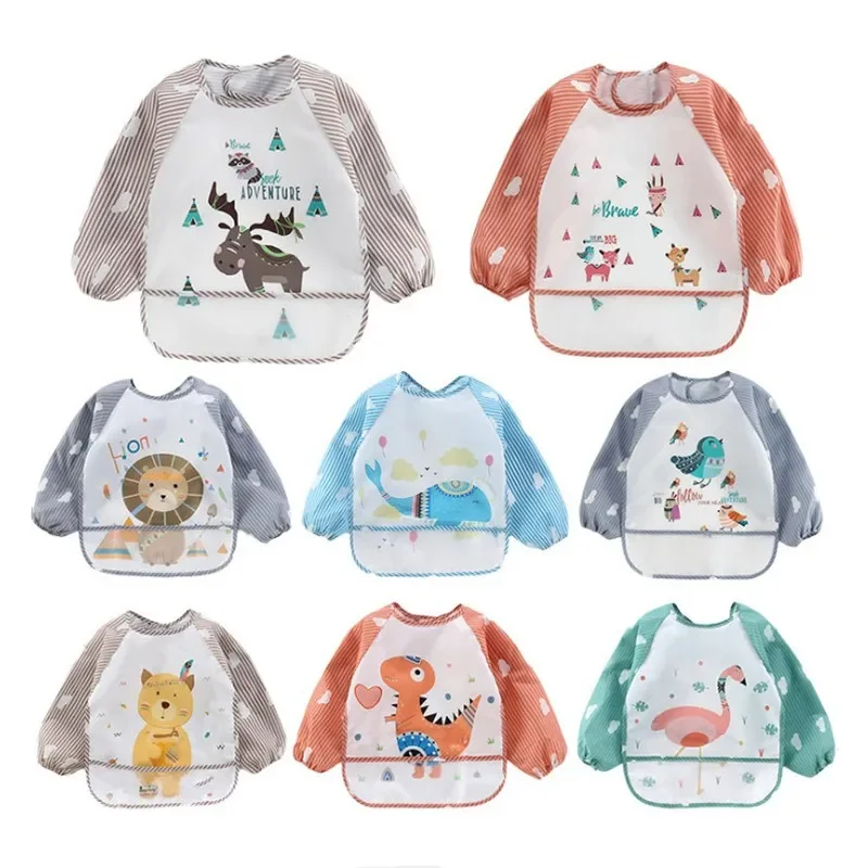 For1-3Year Baby Long Sleeve Sc - огляд і ціна Baby Food Apron