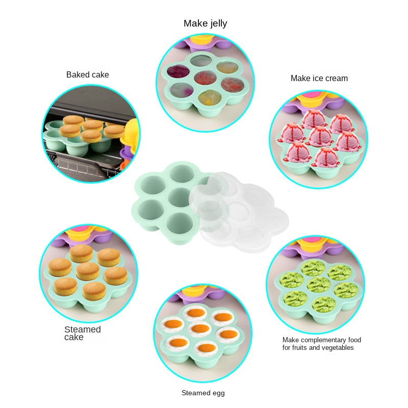 7 Holes Reusable Silicone Baby - огляд і ціна Freezer Tray Baby
